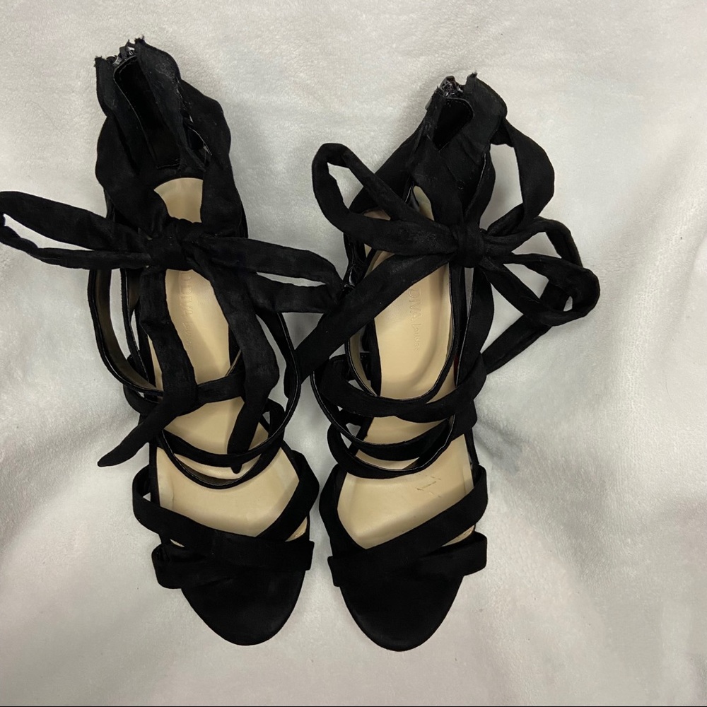 Lounge Suede Crisscross Leg Wrap Stiletto Heel - Picture 8 of 13